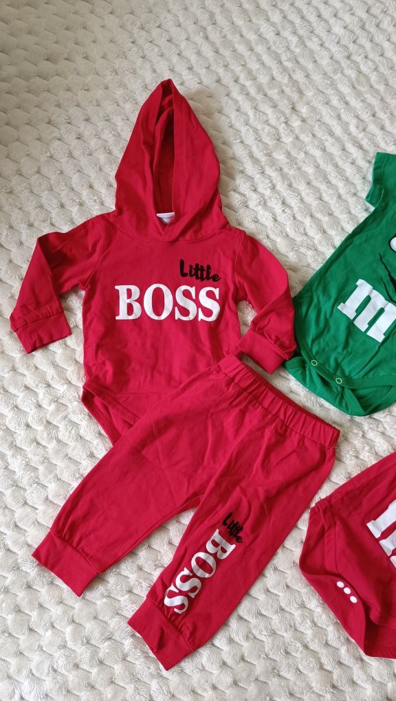 Дитячий одяг. Боді емемдемс та костюм Boss