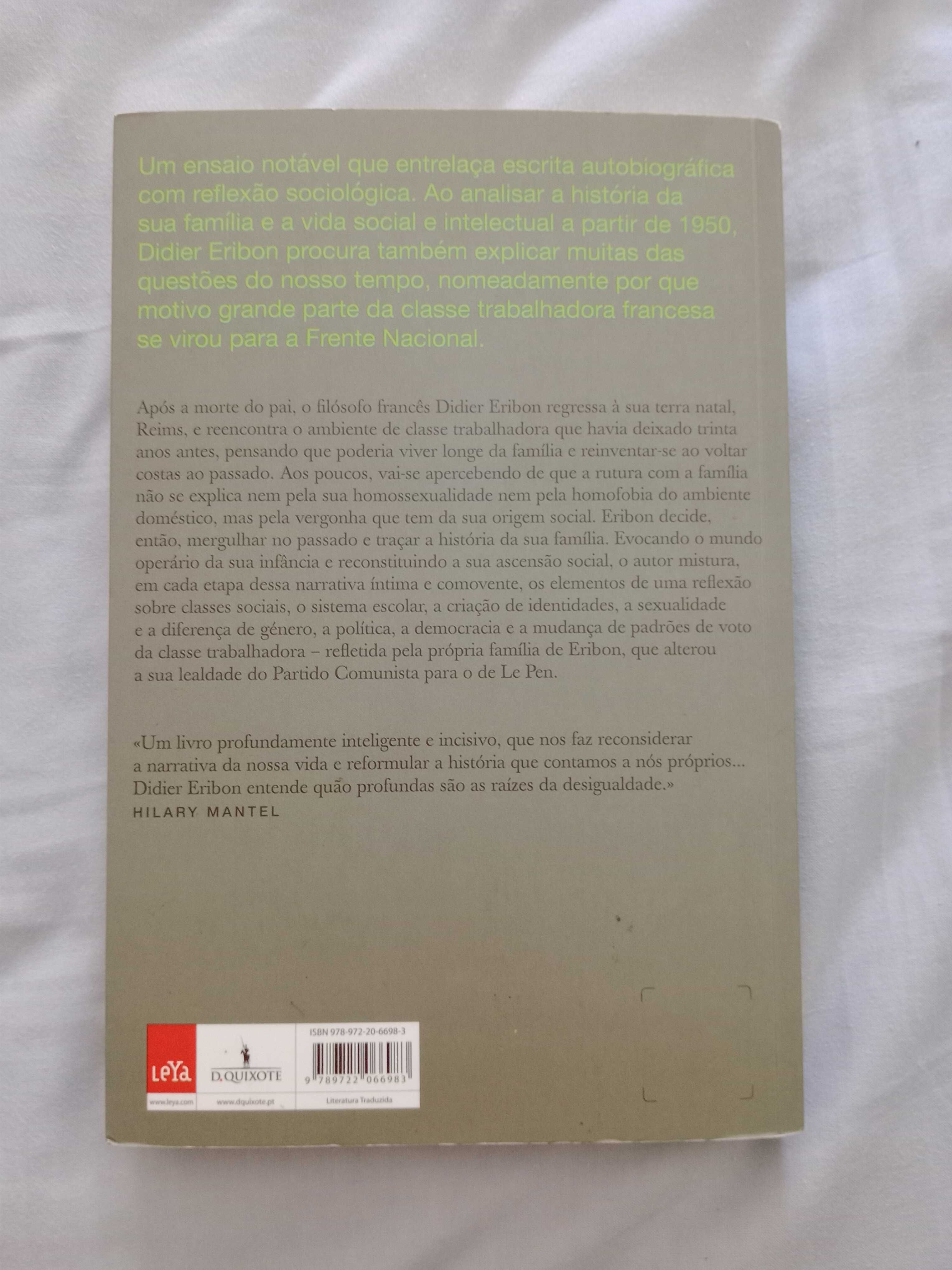 "Regresso a Reims", de Didier Eribon