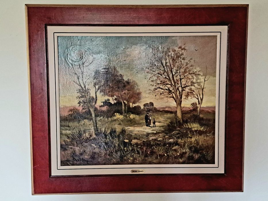 Duży Obraz Pejzaż Sztafaż Michel Lenglard "Lensky" ORYGINAŁ