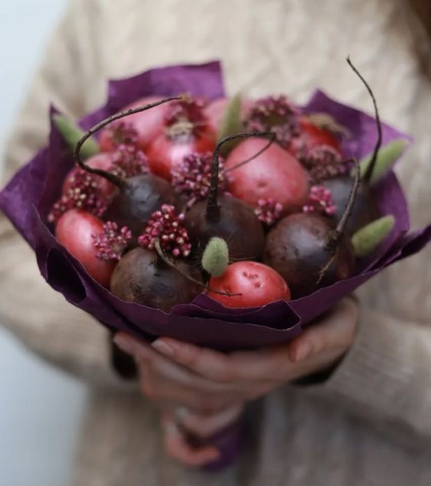 Смачні овочеві букети Осіння композиція з сухоквітів