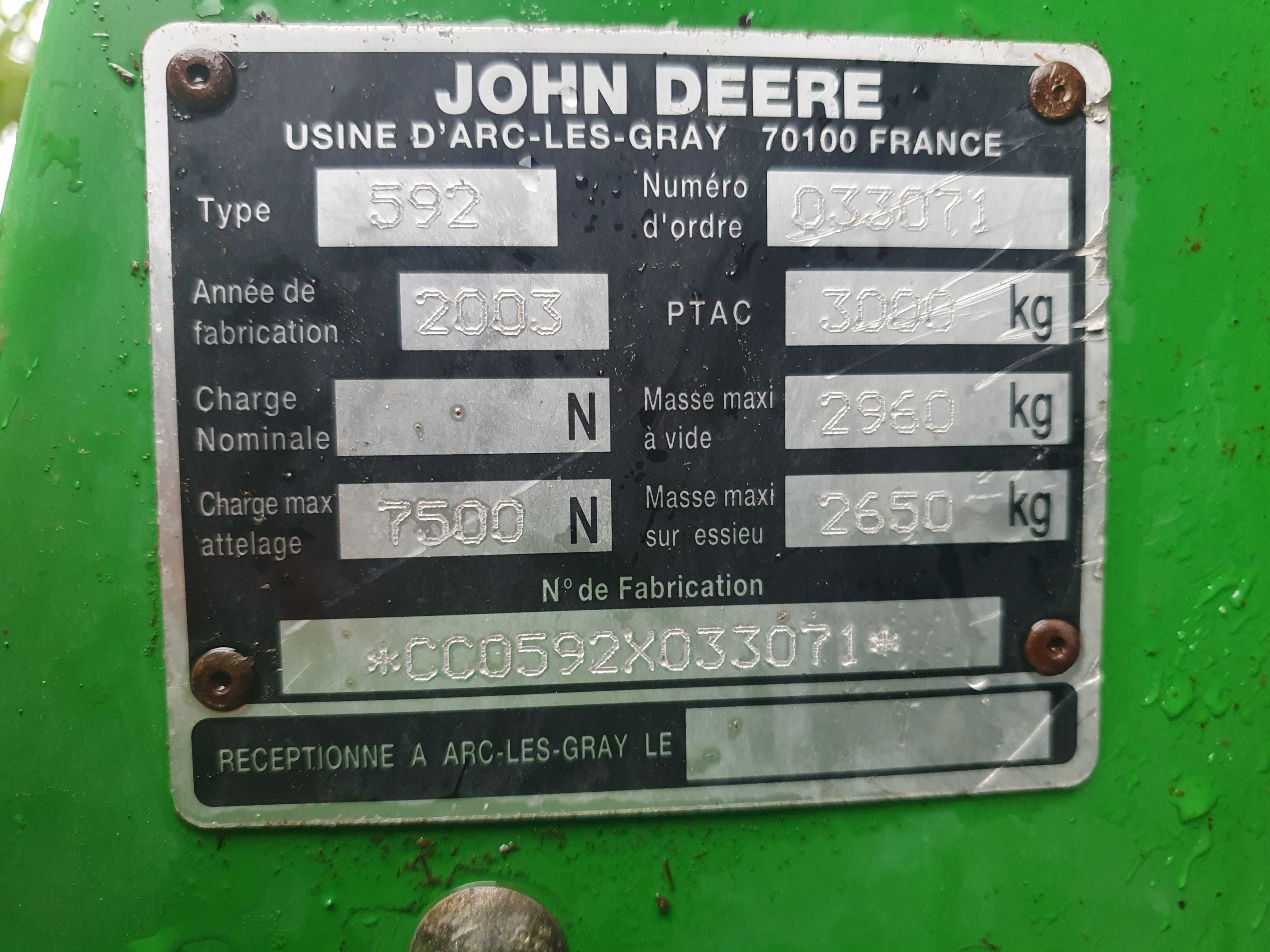 Prasa John Deere 592 siatka sznurek rotor noże