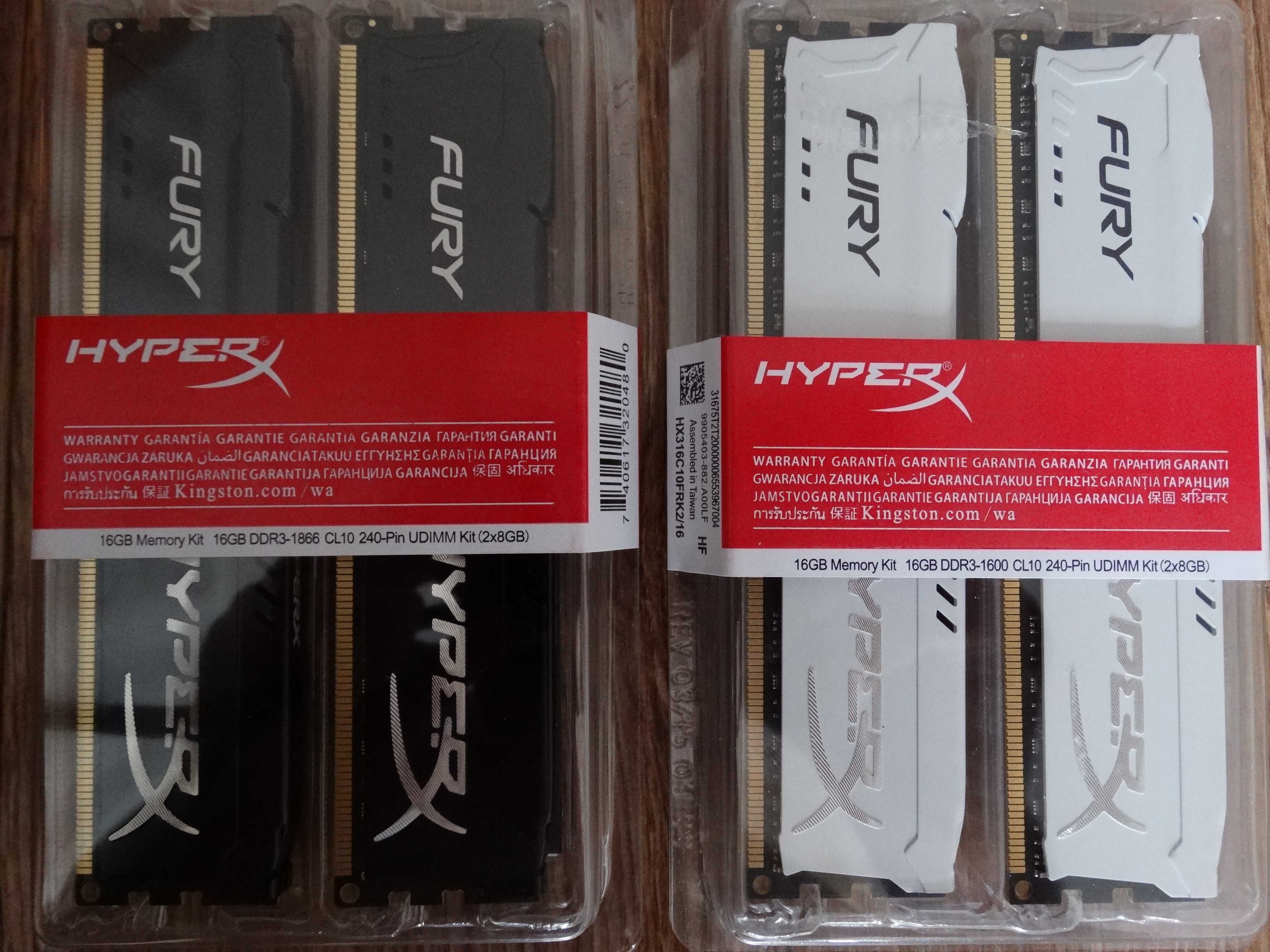 оперативная память HyperX FURY DDR3(L) 8GB kit CL10 1600MHz 1866MHz