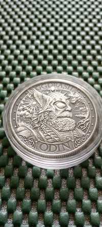 Odin/Asgard Antiqued-srebrna moneta/round