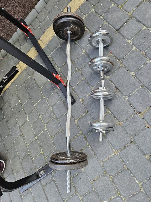 Solidna siłownia, obciążenie 130kg, akcesoria