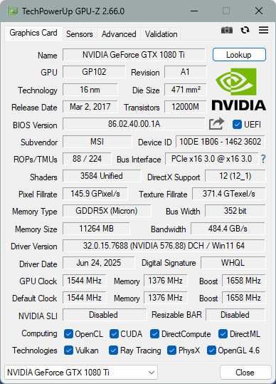 Karta graficzna Geforce GTX 1080 Ti Gaming X 11G