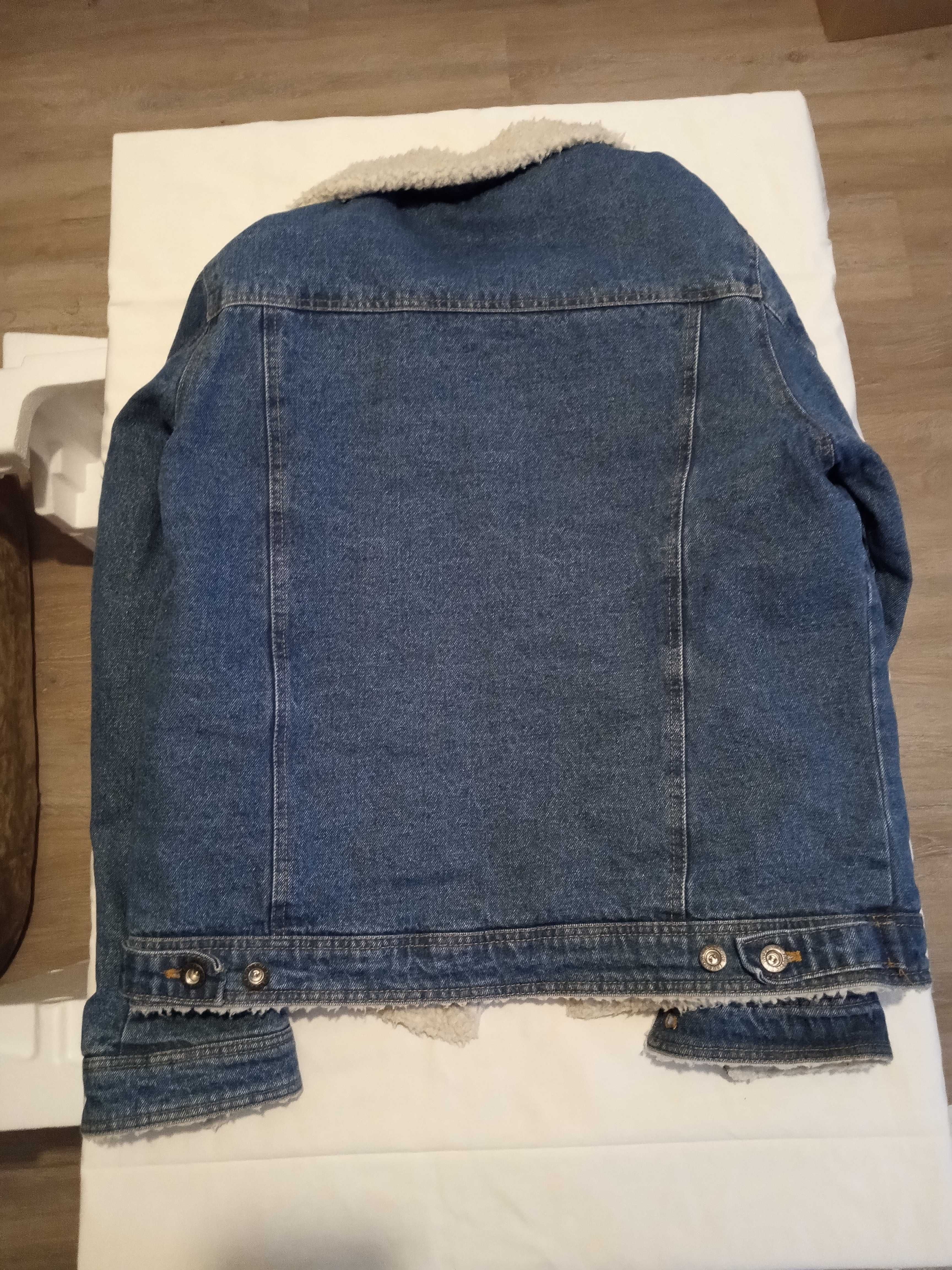 Kurtka jeansowa zimowa z kożuchem rozmiar M