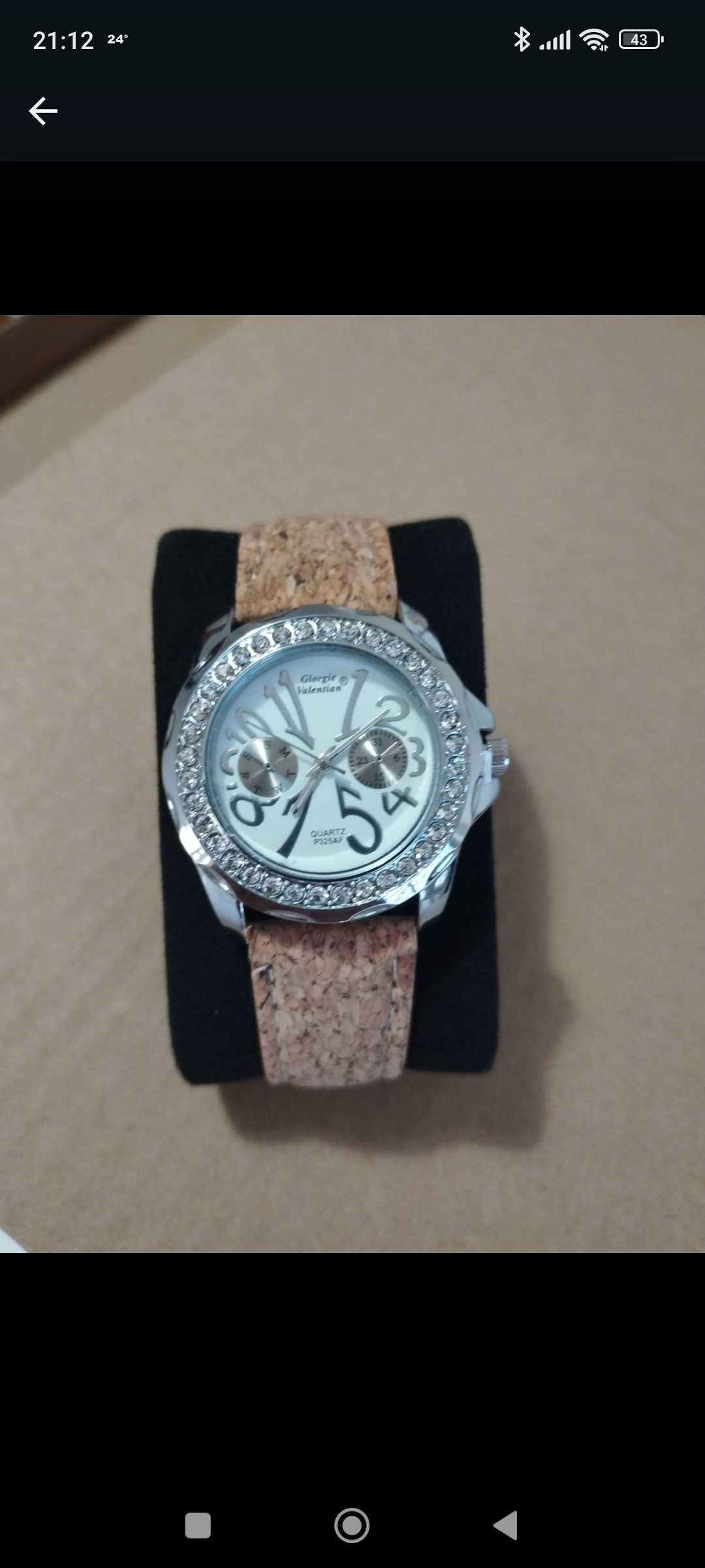 Relógios Georgie em aço inoxidável c/bracelete em cortiça.