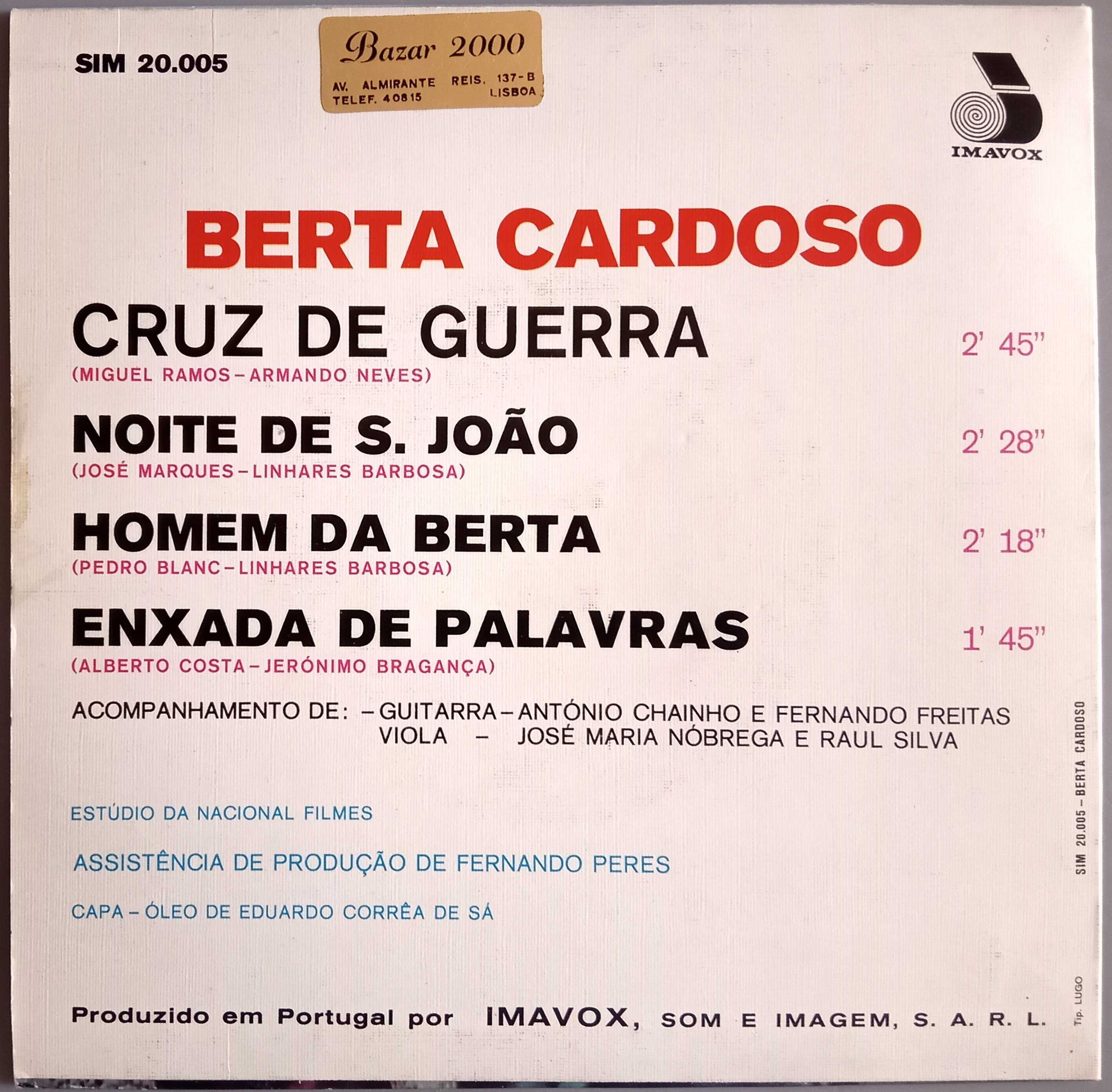 Berta Cardoso - - - - - Cruz de Guerra - - - - - EP