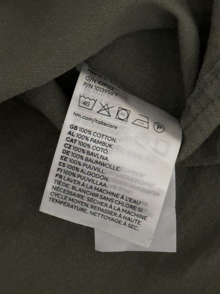 Классная мужская рубашка H&M, цвет хаки