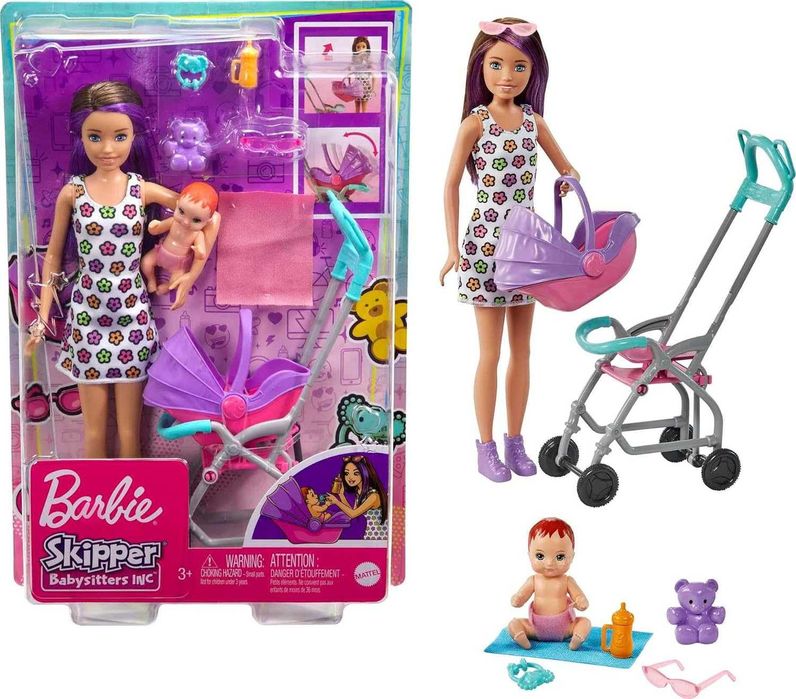 ОРИГИНАЛ! Кукла Барби Скиппер Няня с коляской и пупсом Barbie Skipper