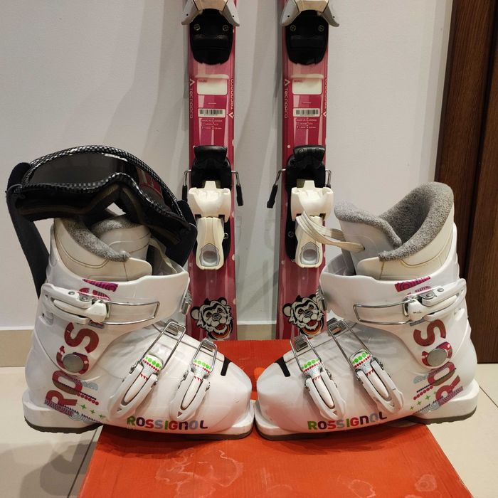 Zestaw narciarski narty dla dziewczynki narty 100cm, buty 20,5cm,gogle