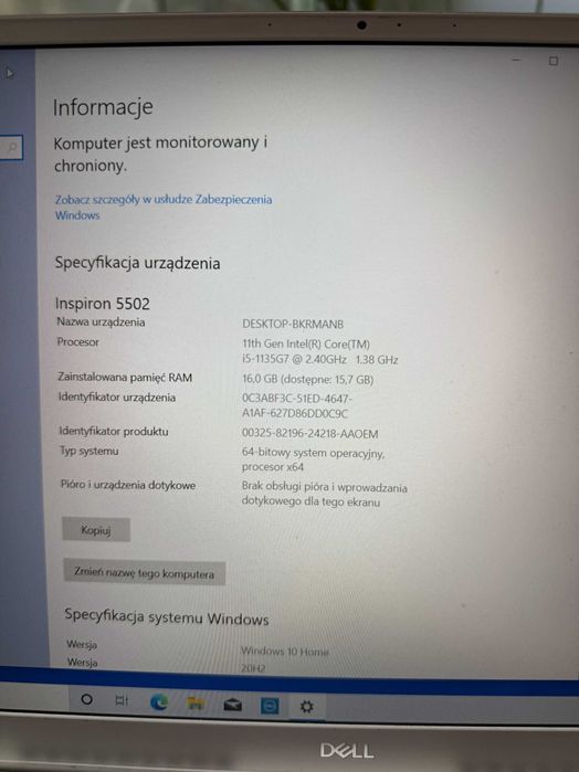 Lenovo Inspiron 5502 i5-1135G7 | 16GB RAM |476GB SSD | Windows 10 Home
