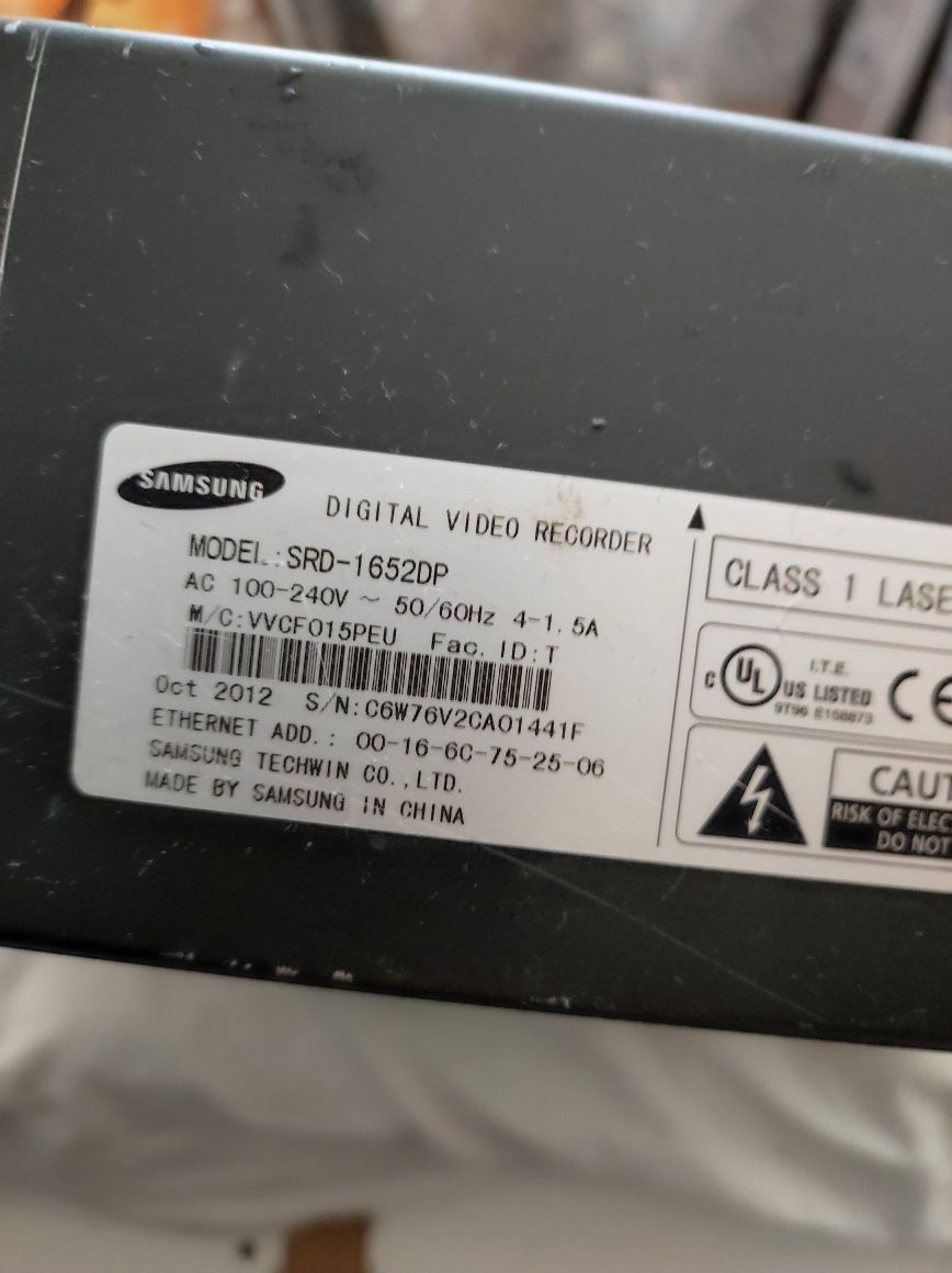 Rejestrator cyfrowy Samsung SRD-1652DP na cześć