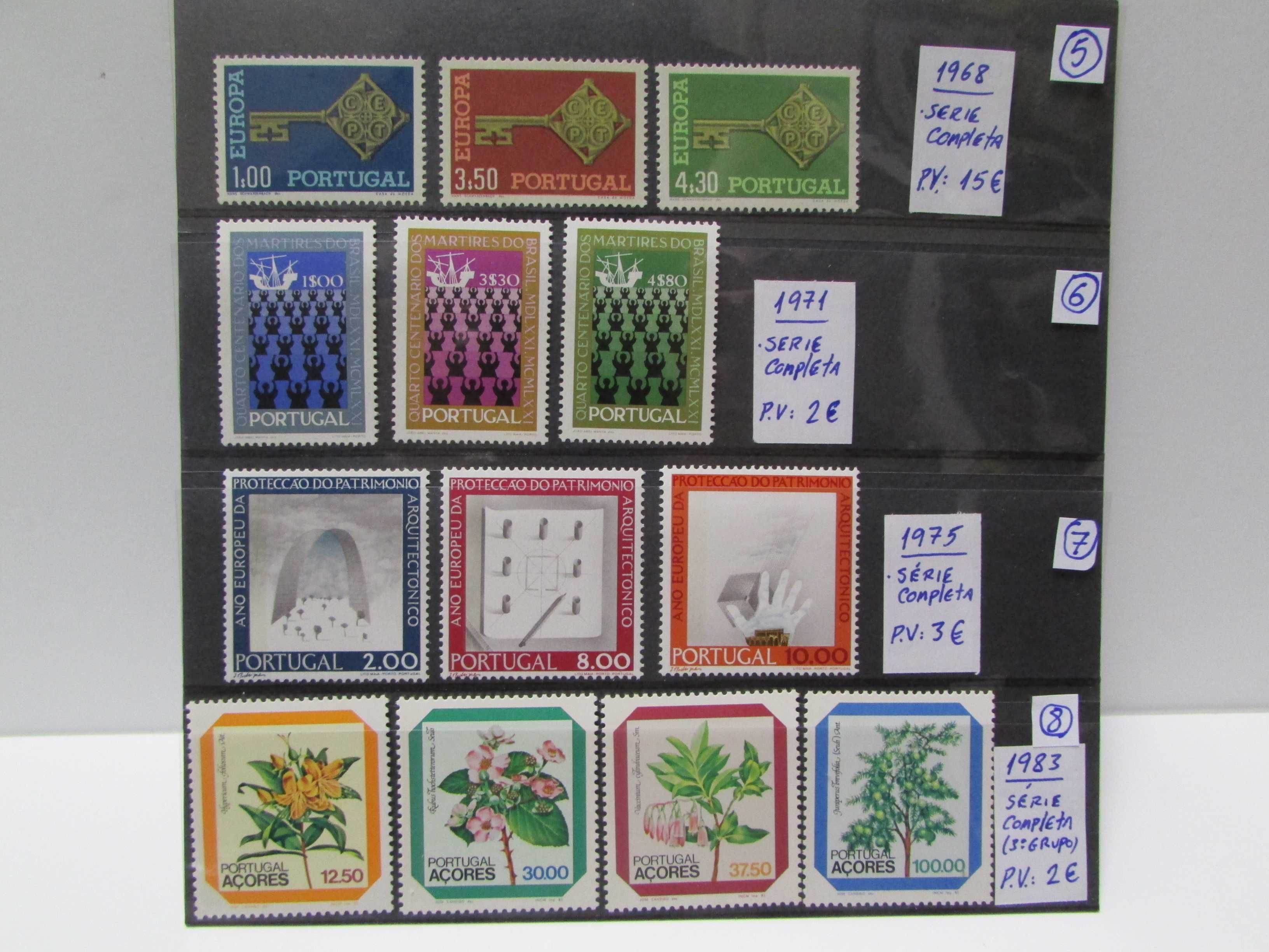 Filatelia: Conjunto 3 series completas selos novos de Portugal (2)