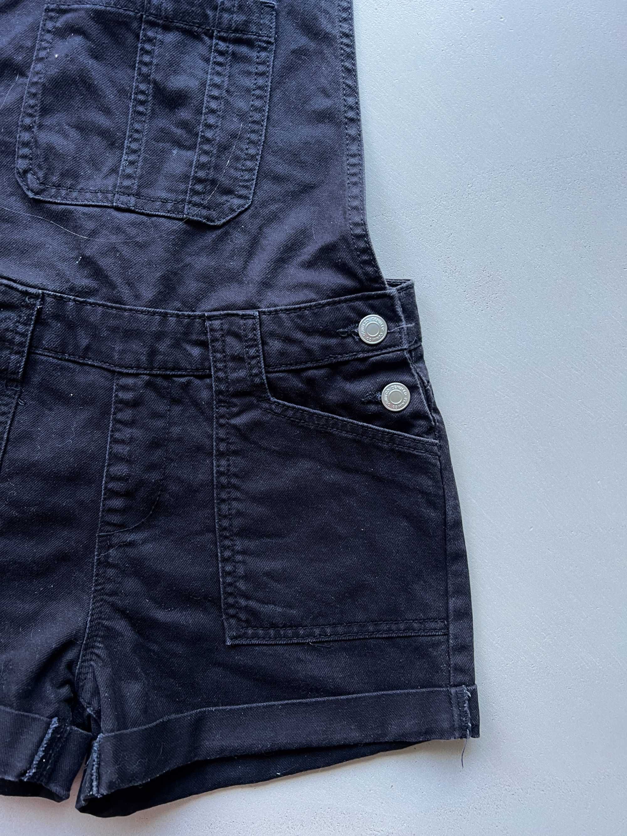 Czarne ogrodniczki jeansowe Denim Co Primark 146