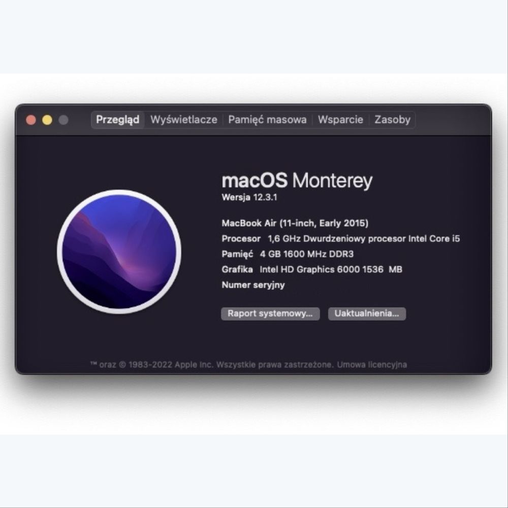 Apple MacBook Air 11’ mid 2015 4gb/128gb