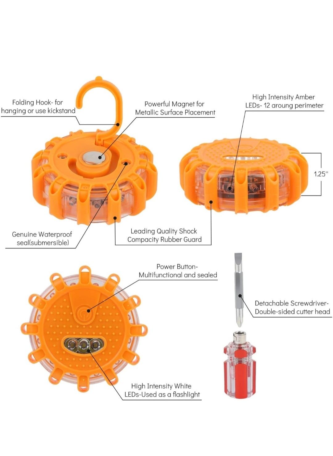 Conjunto 3 Luzes Sinalização EMERGÊNCIA