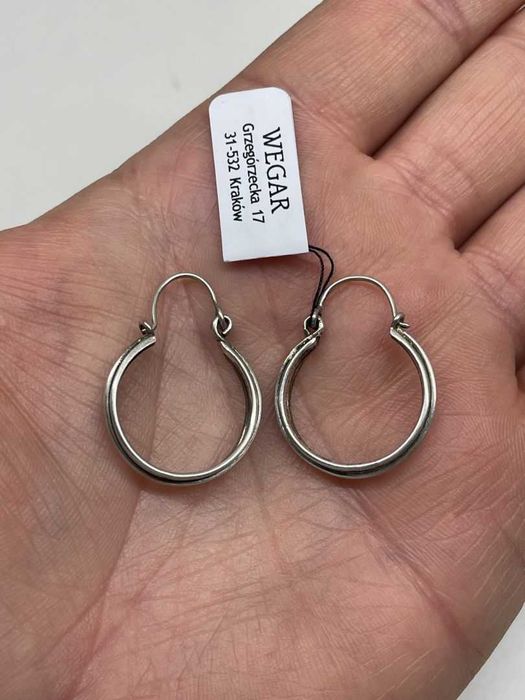 Poznańskie Srebrne Kolczyki - 4,34g - Kółka - PRL VINTAGE - RYTOSZTUKA