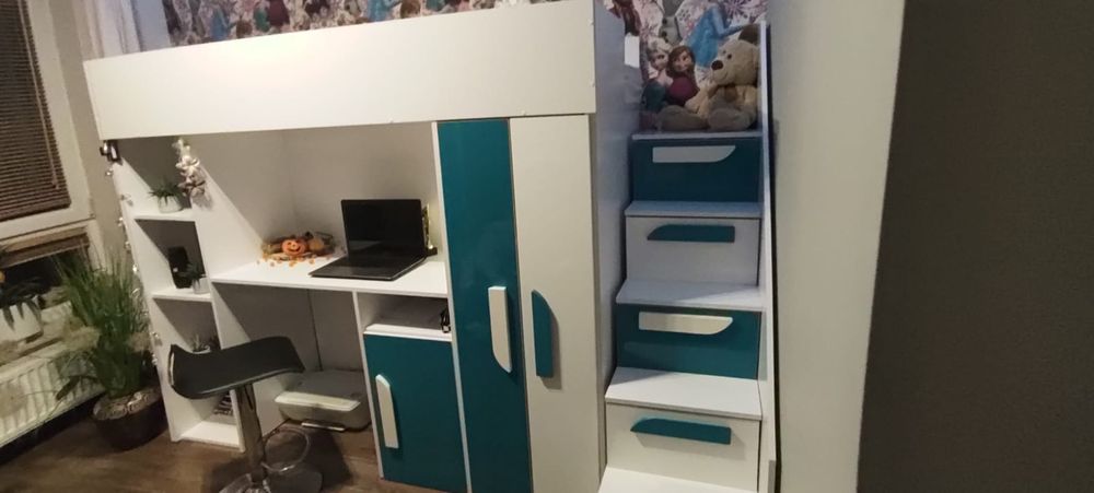 Antresola z biurkiem meble pokój dla dziecka