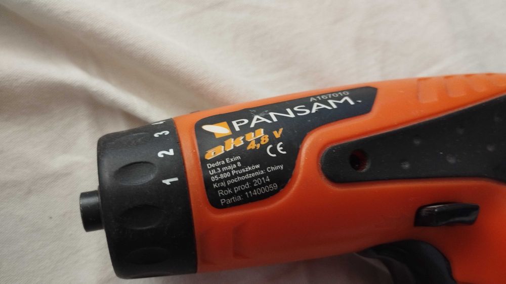PANSAM Wkrętarka akumulatorowa 4.8V, ładowarka,  A167010