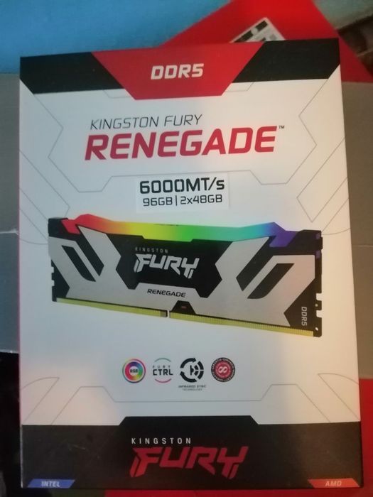 ОЗУ Kingston DDR5 96GB (2x48GB) 6000Mhz FURY Renegade Silver