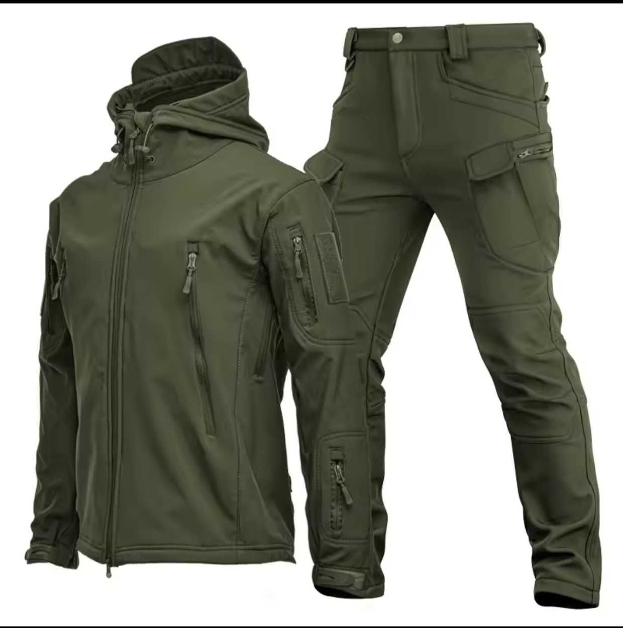 Чоловічий тактичний одяг softshell костюм Чорний Оливковий Мультикам