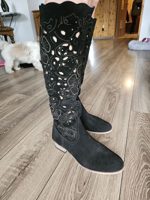 Damskie kozaki ażurowe