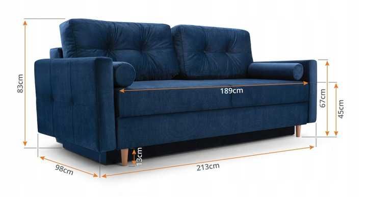 BESTSELLER # Kanapa Bianca, funkcja spania, styl skandynawski