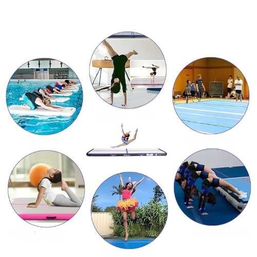 Airtrack FBSPORT 3m pogrubiona mata gimnastyczna + pompka torba