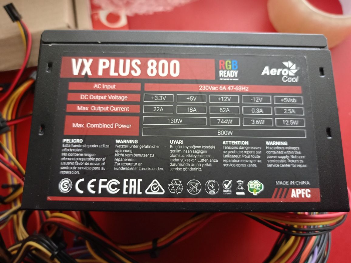 Блок питания Aerocool vx plus 800