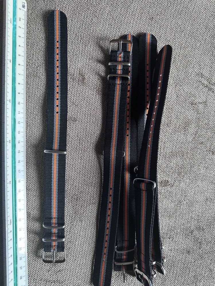 Pasek nato 20mm nowy czarno-szaro-pomarańczowy