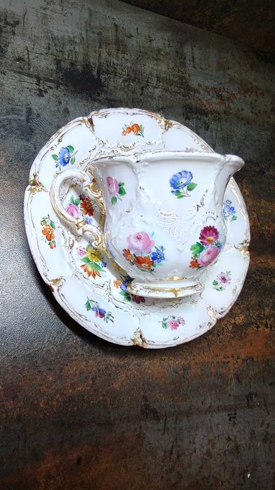 Porcelana Miśnia (Meissen), filiżanka, spodek, vintage