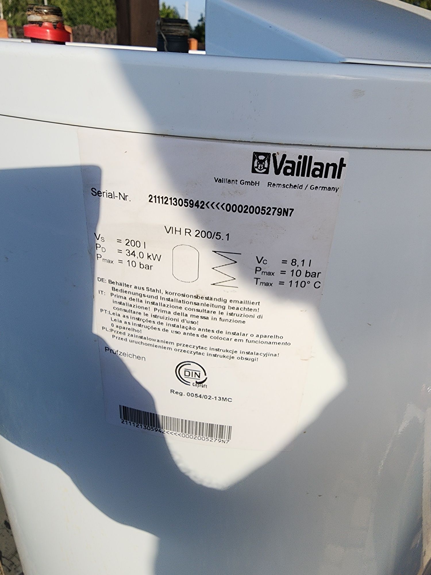 Бойлер непрямого косвенного нагріву Vaillant vih r 200 - 200 літрів