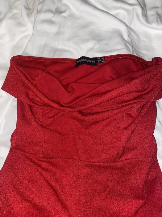 Червоний вечірній святковий комбенізон