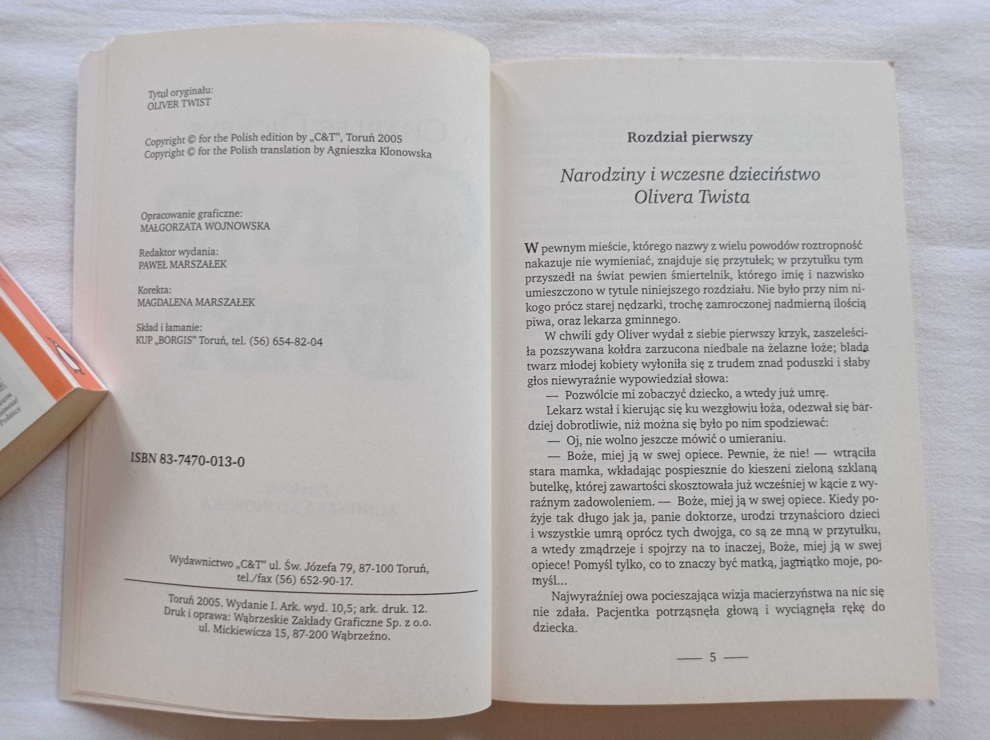 Książka Charles Dickens Oliver Twist Przekład Agnieszka Klonowska