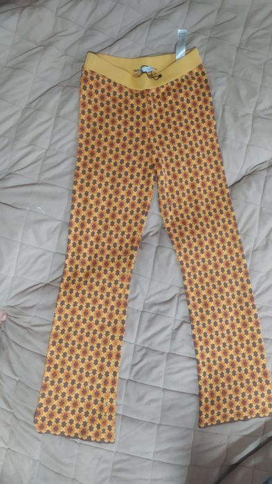 Штани міні кльош з геометричним жаккардом - Різнокольорові Zara