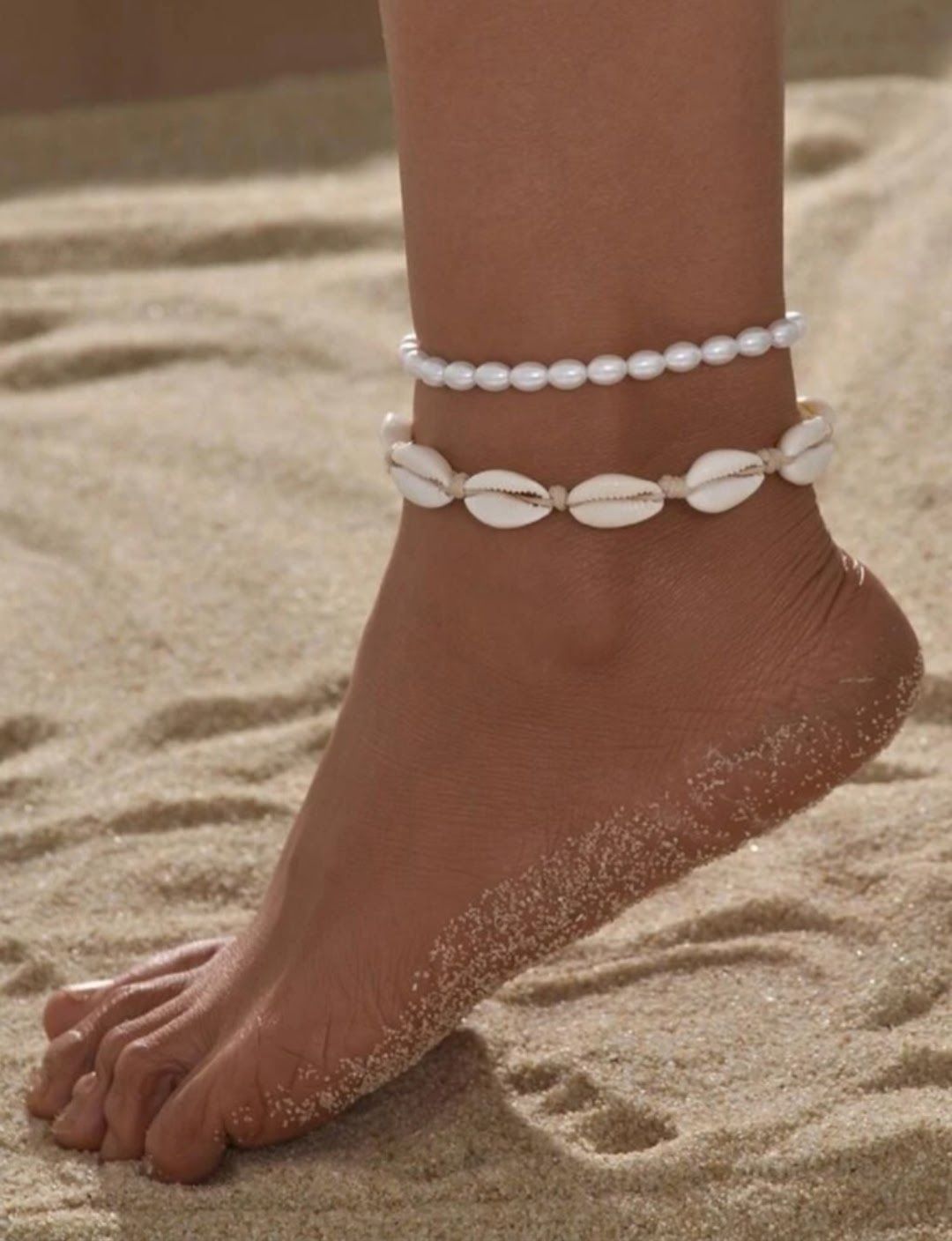 Nowe bransoletki na nogę, biżuteria z muszelek na wakacje
