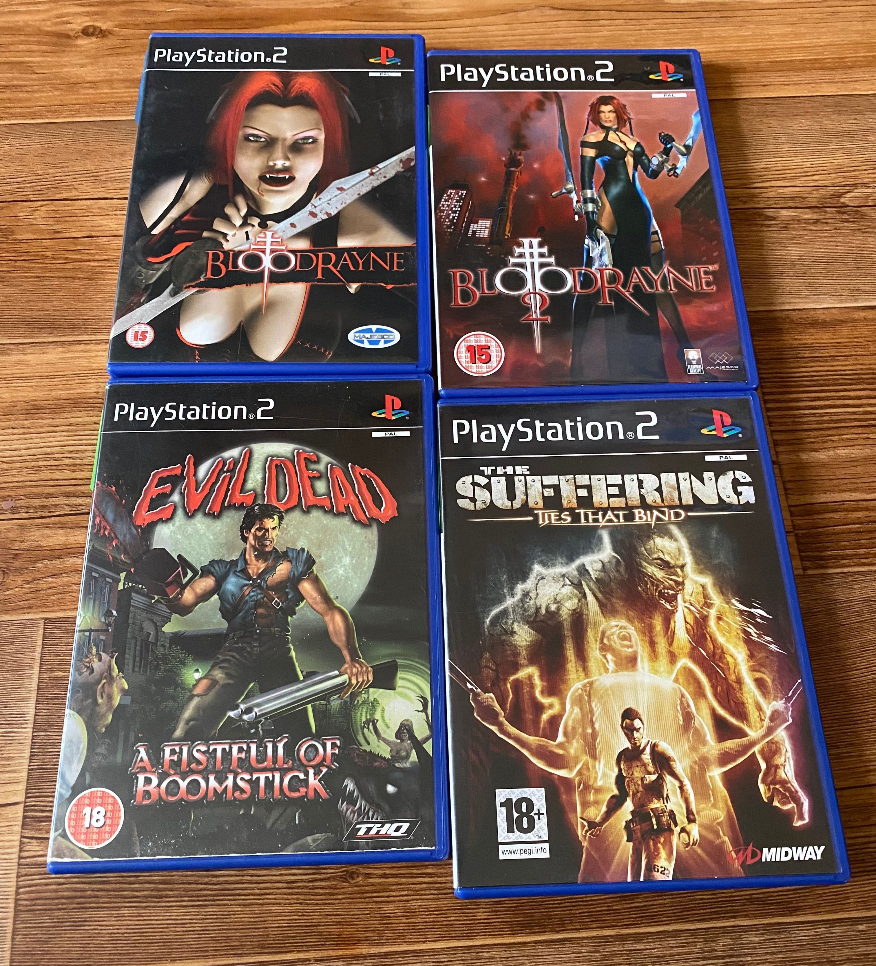 Sony PS2: Mortal Kombat, Godzilla, Punisher, X-Men, Evil Dead, Manhunt