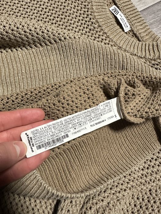 Светр Zara Knitted Cotton Crewneck Sweater