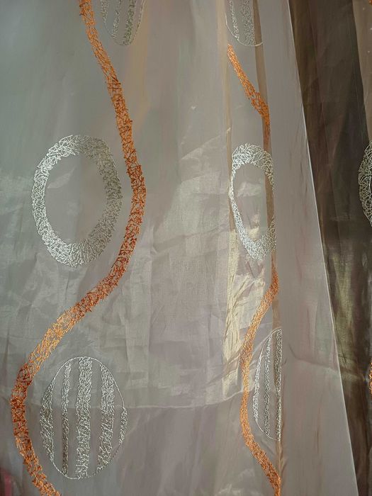 Conjunto de 2 cortinados em tom laranja