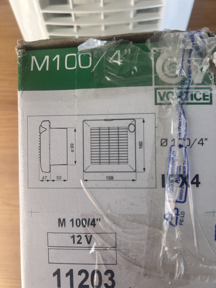 Wentylator wywiewny Vortice Punto M 100/4" biały 12 V
