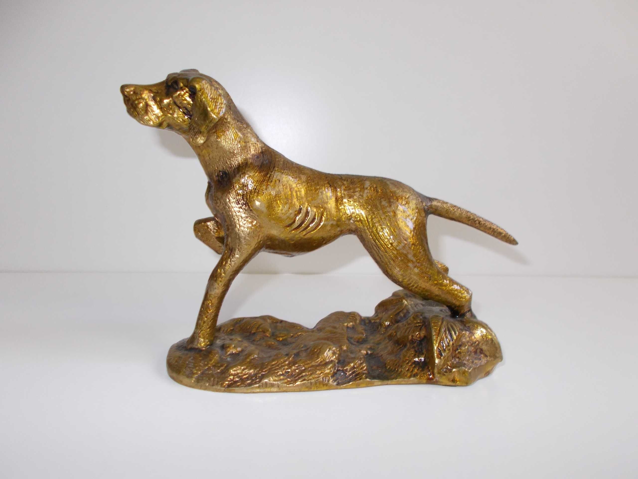 Figura Escultura de Cão em Bronze
