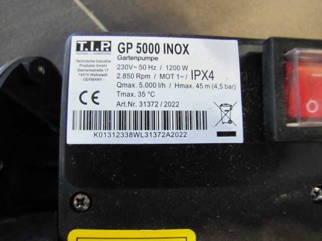 T.I.P. 31372 GP 5000 Inox pompa ogrodowa wody do 5000 l/h
