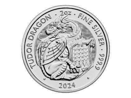 The Royal Tudor Beasts The Tudor Dragon 2024 UK 2oz.