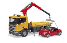 Евакуатор Scania 
Super 560R з краном та 
авто Roadster 
Bruder 03552