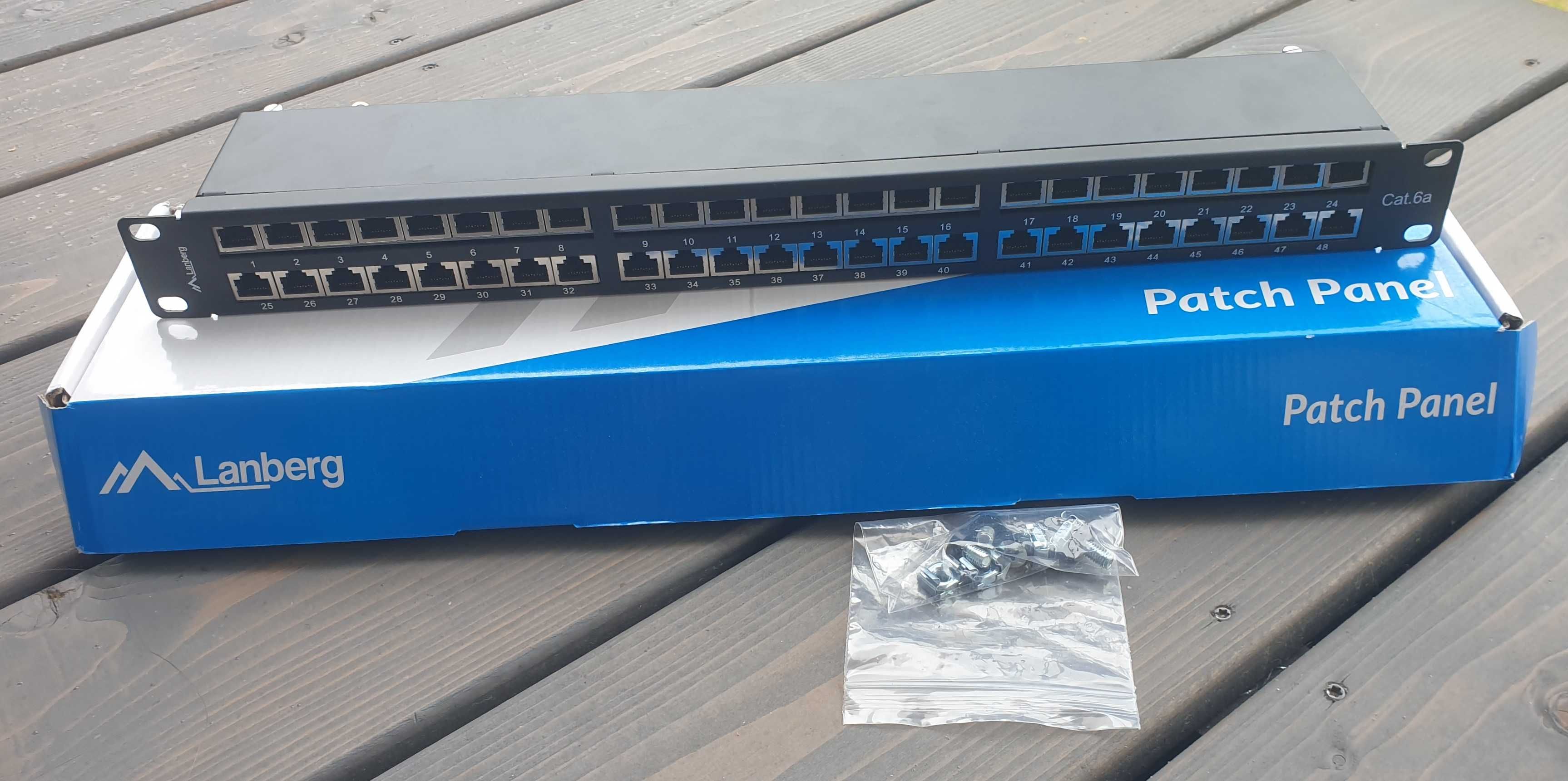 Patch panel Lanberg PPSA-1048-B 48 portów 1U rack 19" Kat. 6A T568B