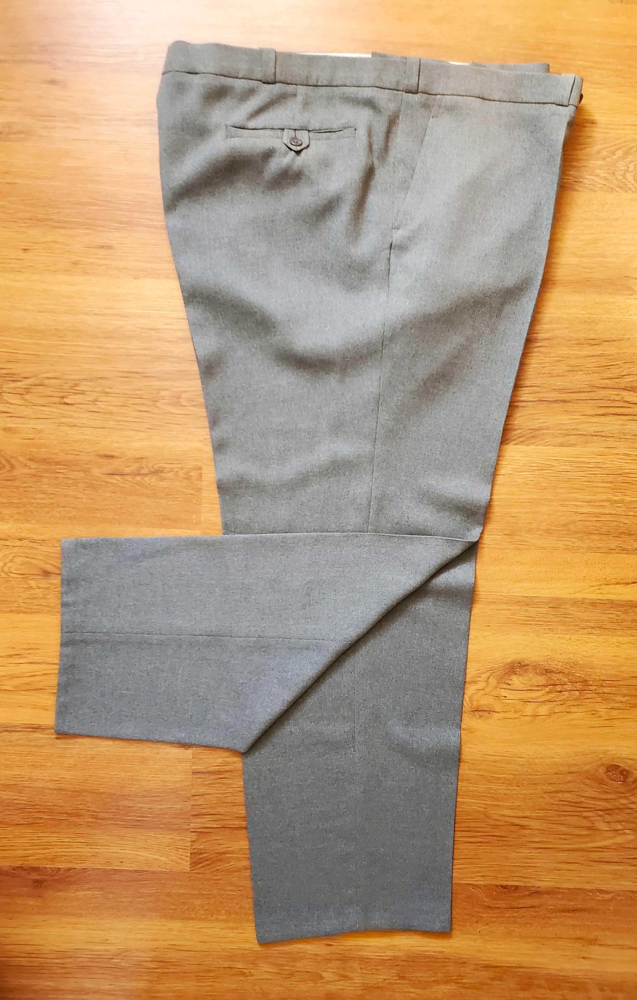Spodnie garniturowe na kant, wyjściowe, szare duży rozmiar ob.124 5 XL