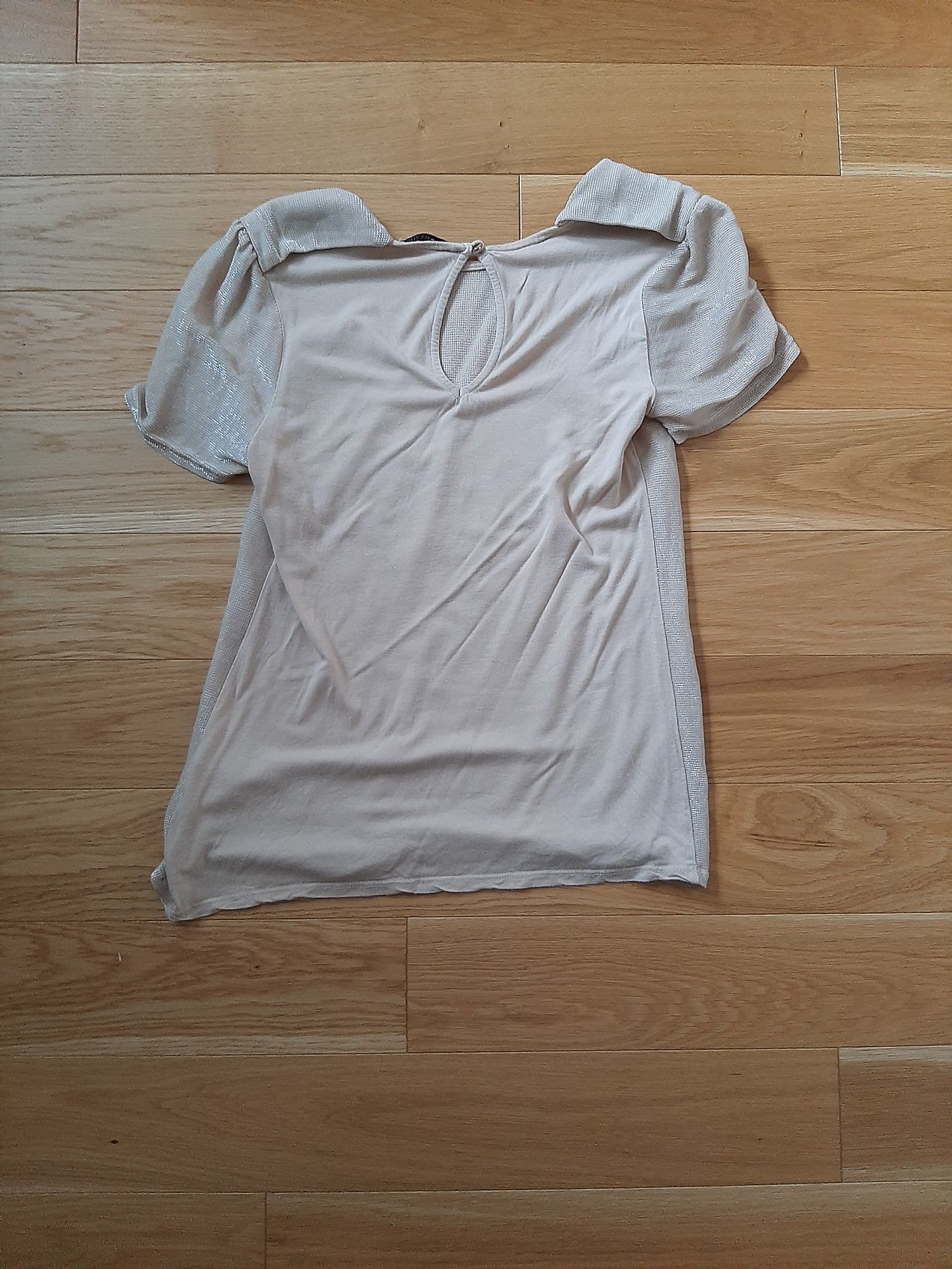 Złota błyszcząca bluzka bluzeczka koszulka Osasis 36 S rozmiar