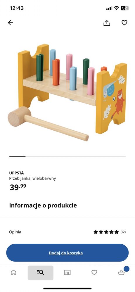 Ikea mula, ikea uppsta. Zabawki edukacyjne