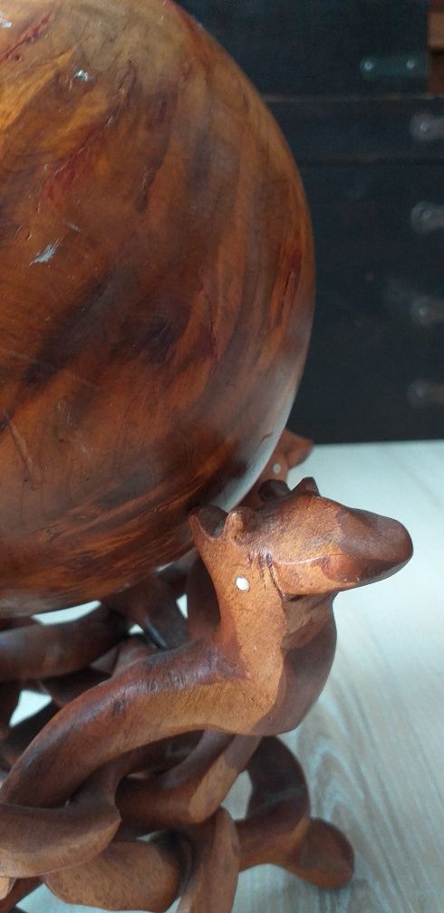 indyjskie drewno kolonialne solidne drewniana kula ozdoba dekoracja